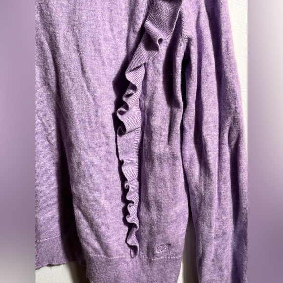 Vineyard Vines Merino Wool & Cashmere Purple Ruffled Kids Top L - Picture 4 of 11